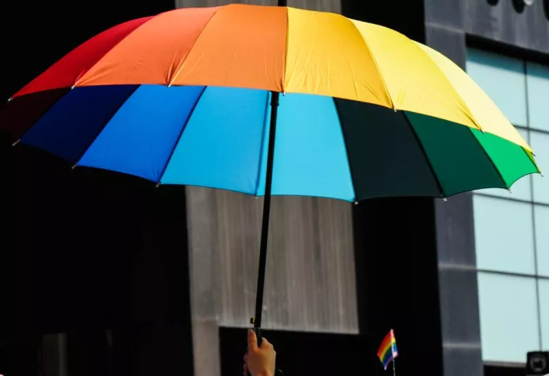 Rianbow umbrella in China. Credit: Unsplash